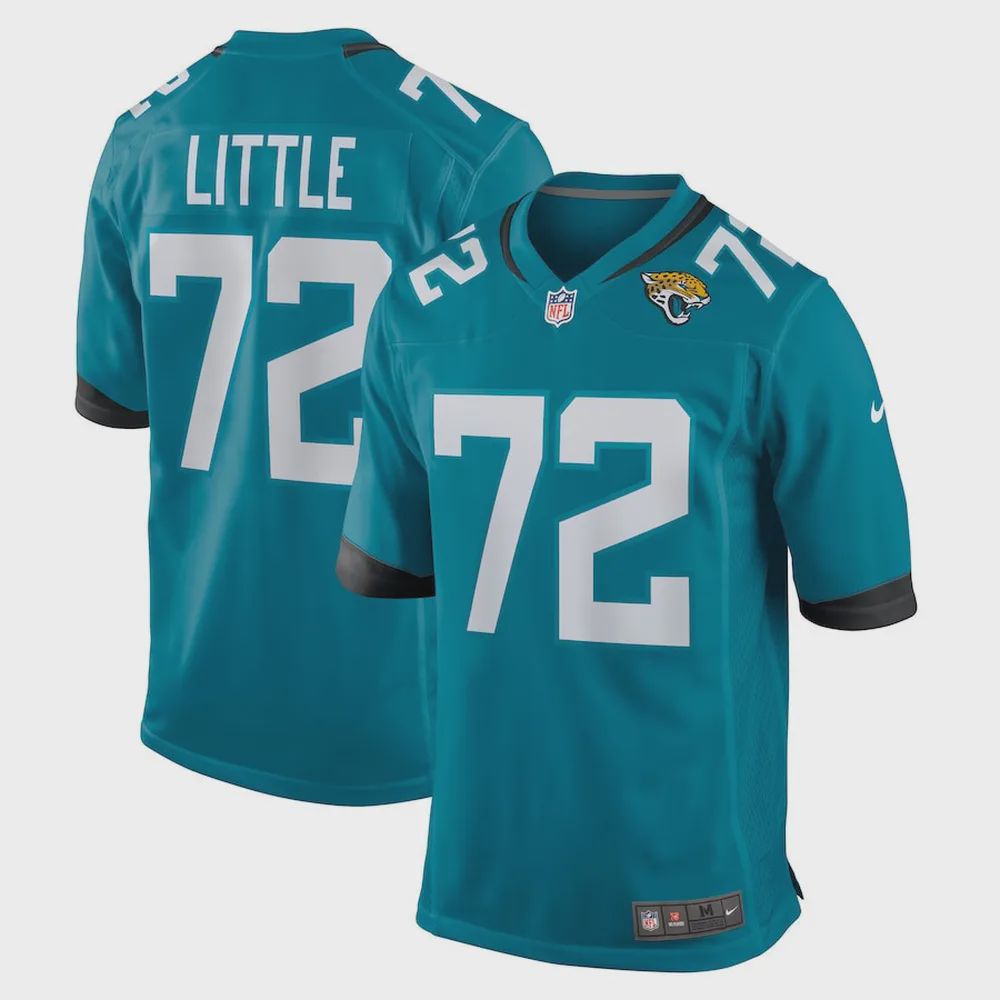 Walker Little 72 Jacksonville Jaguars Men’s Game Jersey – Teal