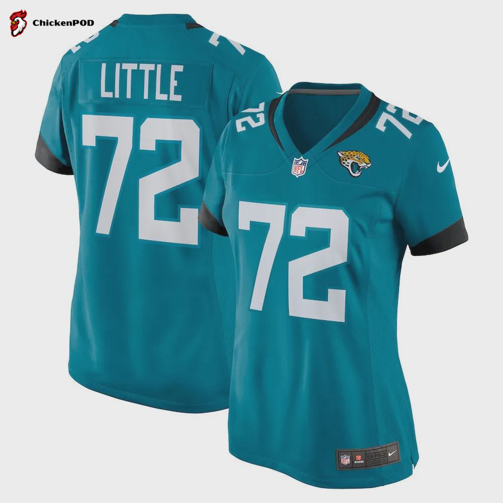 Walker Little 72 Jacksonville Jaguars Men’s Game Jersey – Teal