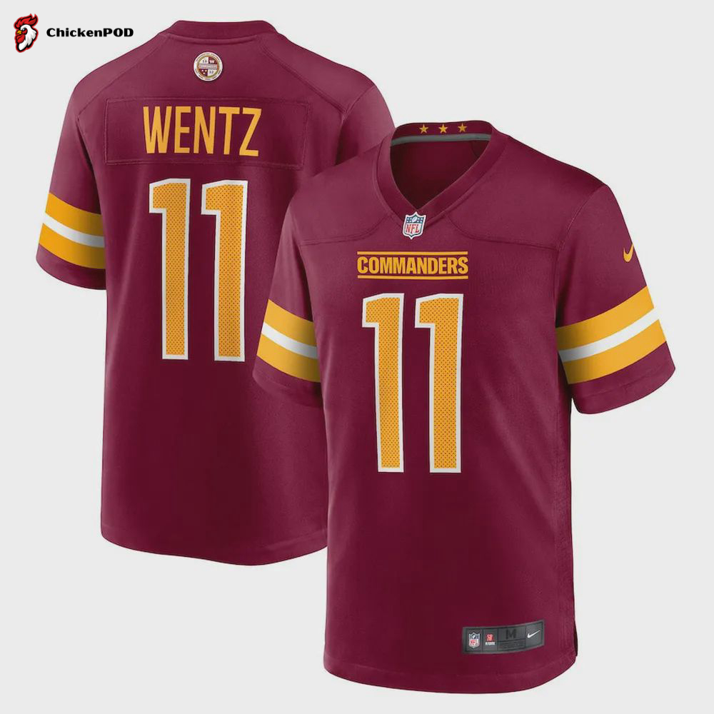 Washington Commanders Carson Wentz 11 Game Jersey – Burgundy Jersey