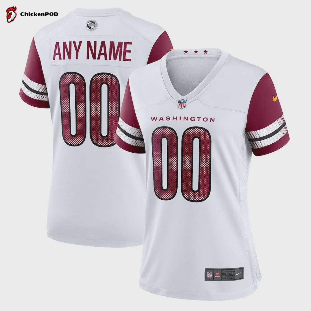 Washington Commanders Women’s Game Custom 00 Player Jersey – White