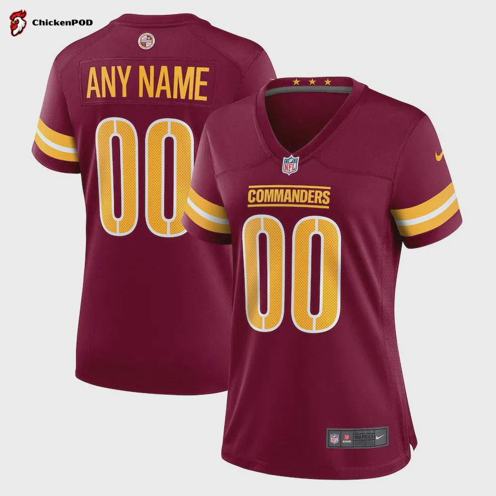 Washington Commanders Women’s Game Custom Player Jersey – Burgundy