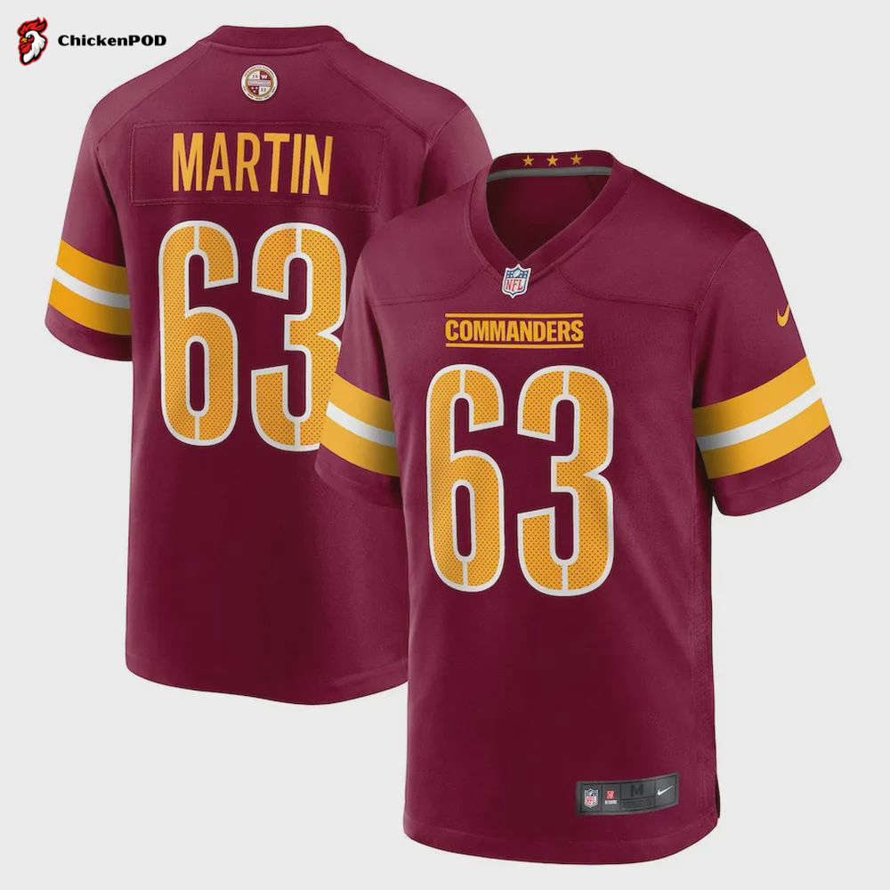 Wes Martin Washington Commanders Game Player Jersey – Burgundy