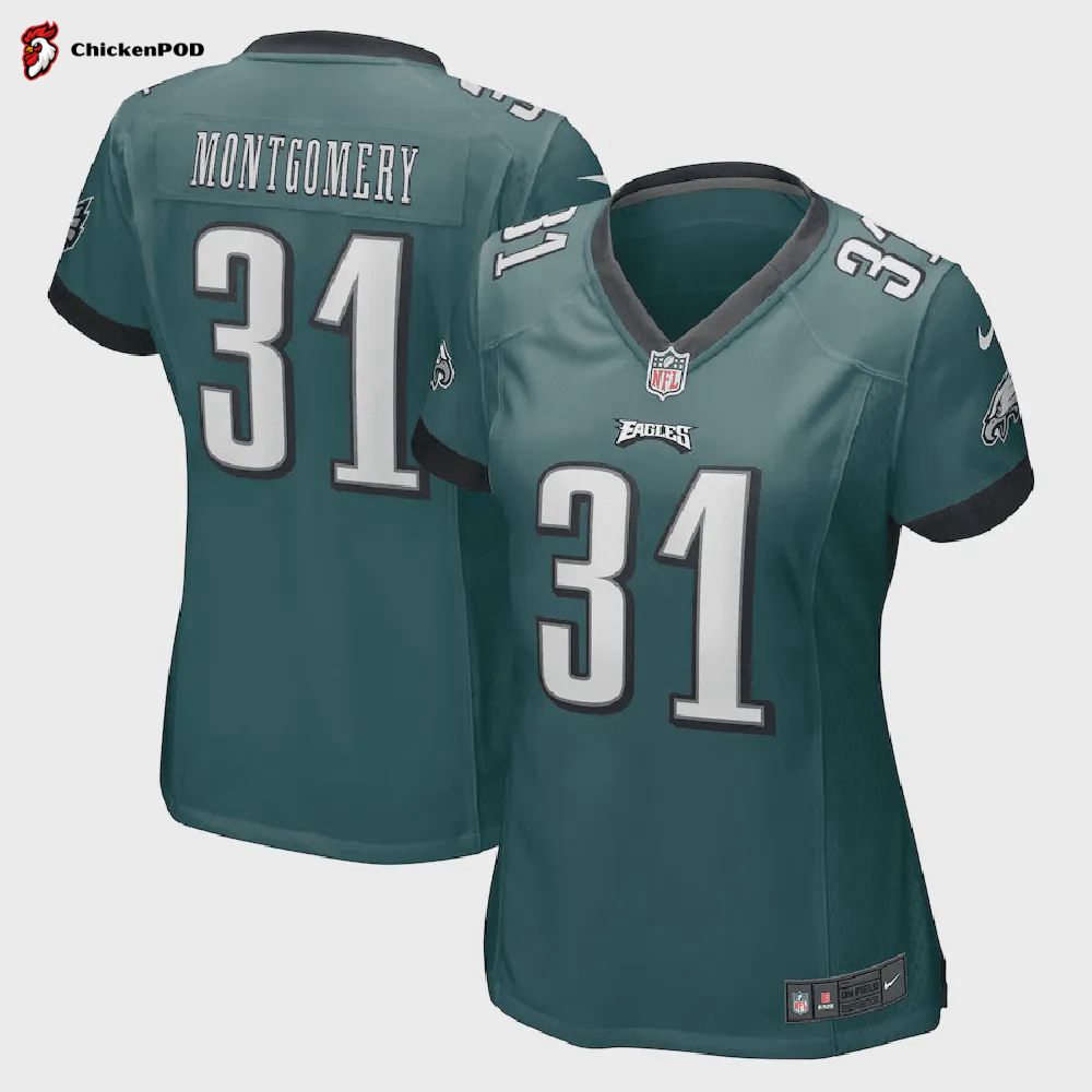 Wilbert Montgomery 31 Philadelphia Eagles Women’s Retired Player Jersey – Midnight Green