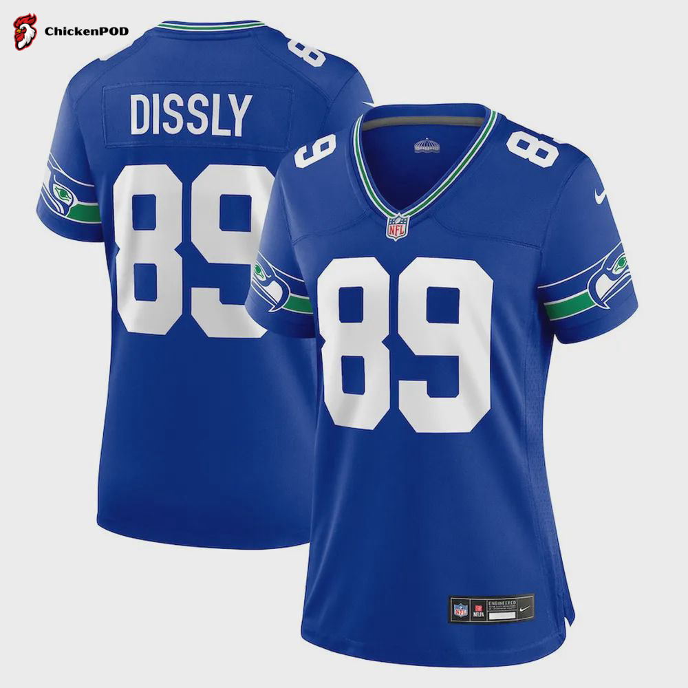 Will Dissly 98 Seattle Seahawks Women’s Throwback Player Game Jersey – Royal