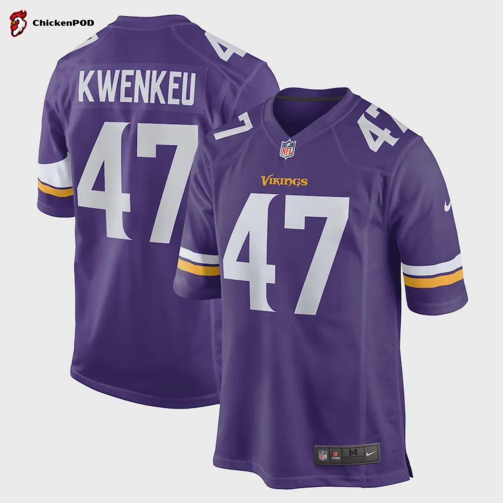 William Kwenkeu 47 Minnesota Vikings Home Game Player Jersey – Purple