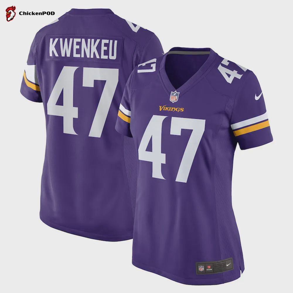 William Kwenkeu 47 Minnesota Vikings Women’s Home Game Player Jersey – Purple