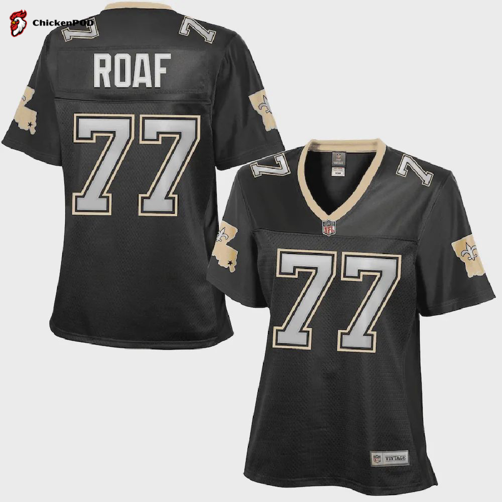 Willie Roaf 77 New Orleans Saints Women’s Retired Player Jersey – Black