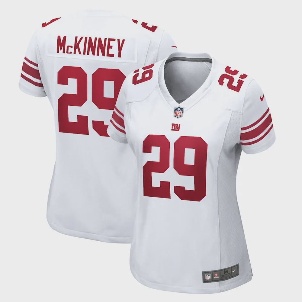 Xavier McKinney 29 New York Giants Women’s Away Game Player Jersey – White