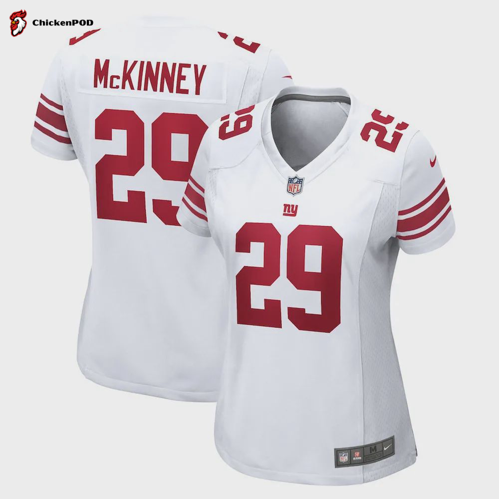 Xavier McKinney 29 New York Giants Women’s Away Game Player Jersey – White