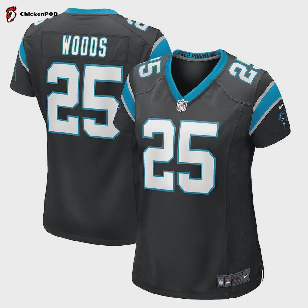 Xavier Woods Carolina Panthers Women’s Game Jersey – Black