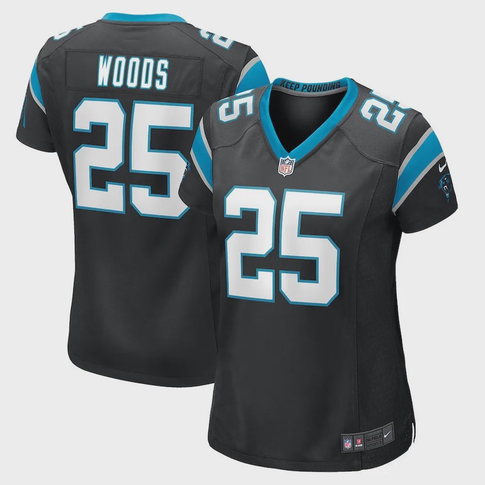 Xavier Woods Carolina Panthers Women’s Game Jersey – Black