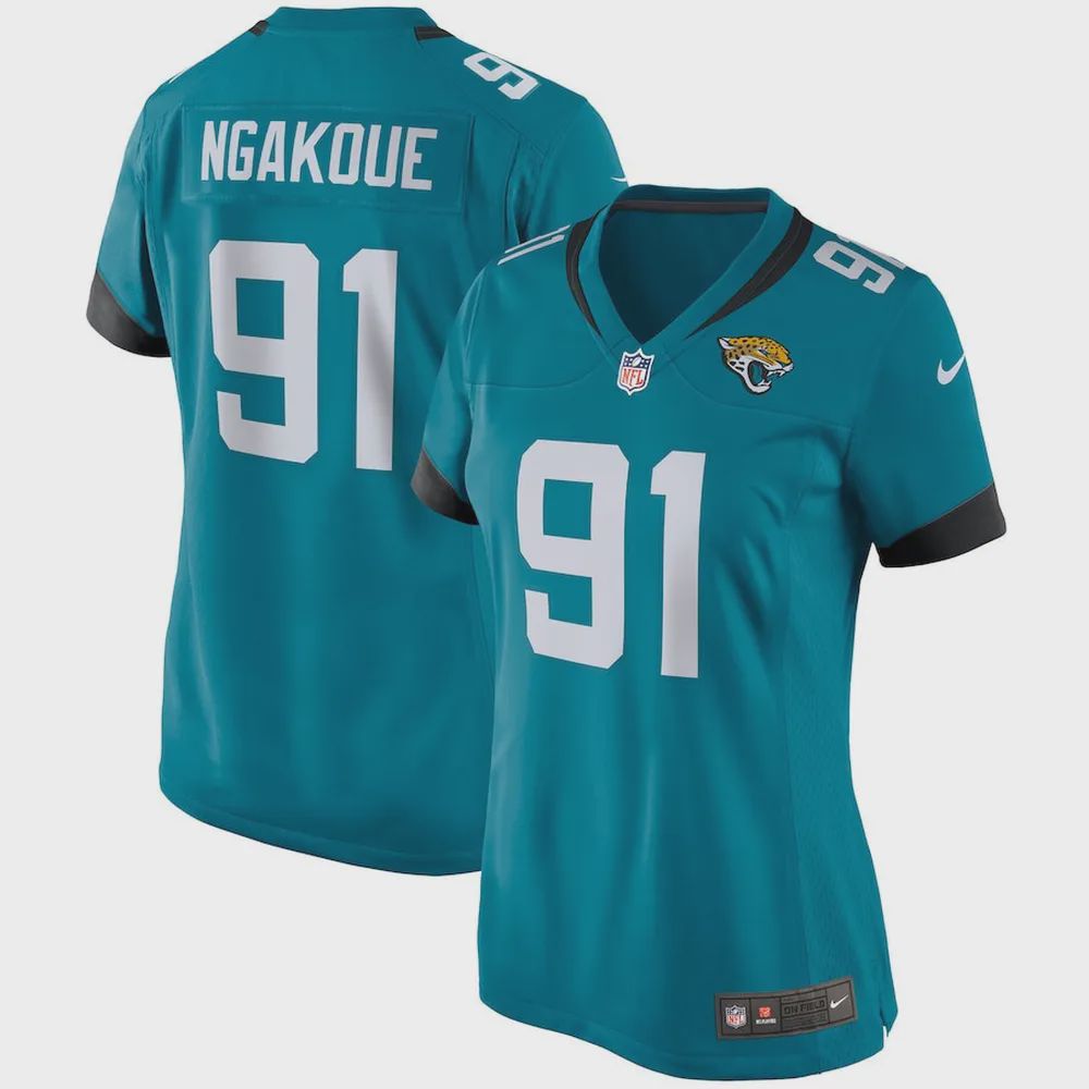 Yannick Ngakoue 91 Jacksonville Jaguars Women’s Game Jersey – Teal