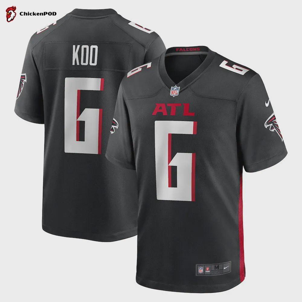 Younghoe Koo 6 Atlanta Falcons Men’s Team Game Jersey – Black