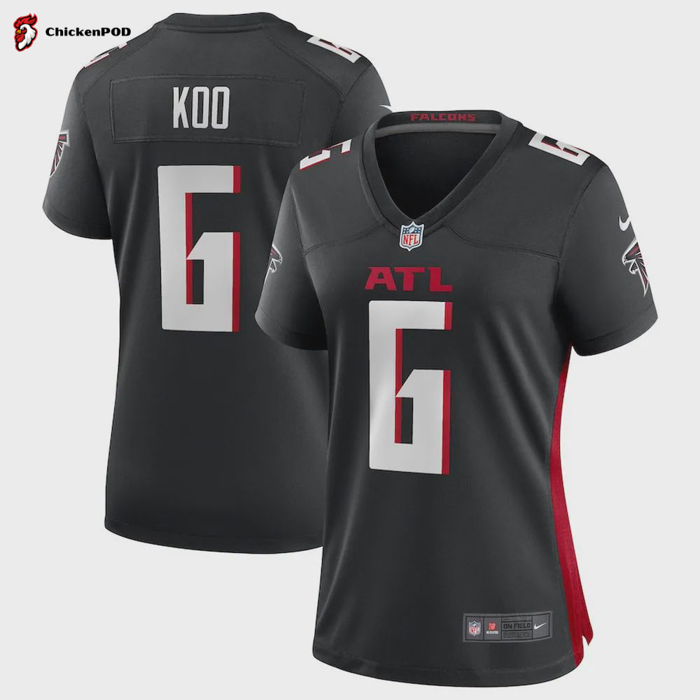 Younghoe Koo 6 Atlanta Falcons Women’s Team Game Jersey – Black