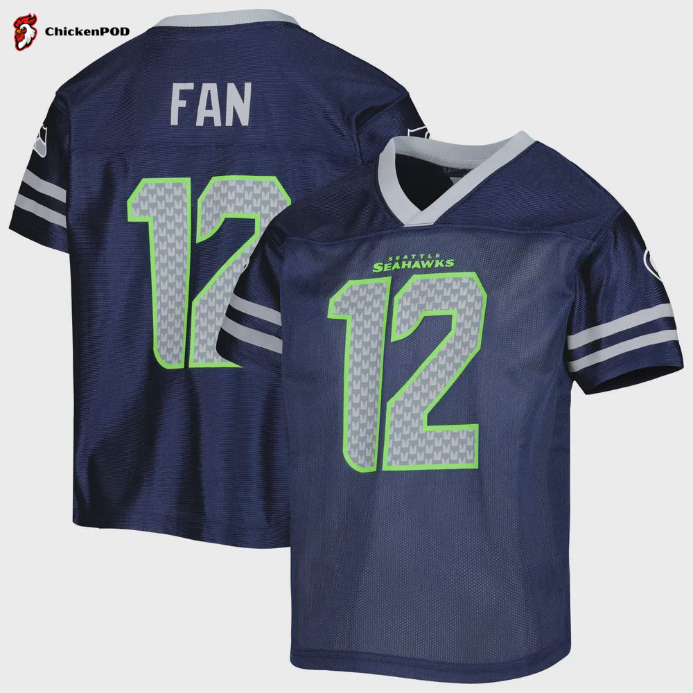 Youth 12th Fan Seattle Seahawks Game Jersey – College Navy