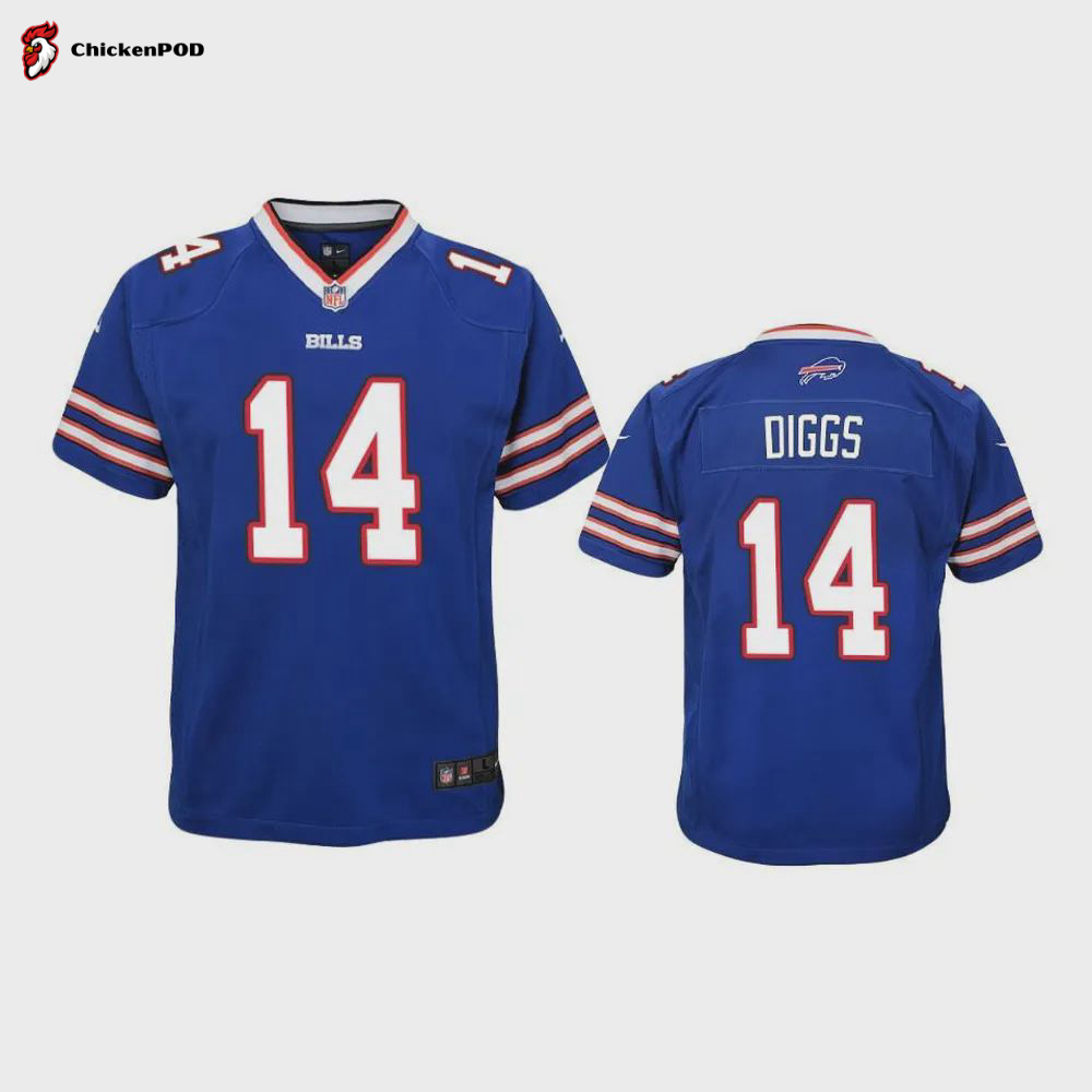 Youth Bills Stefon Diggs 14 White Game Jersey