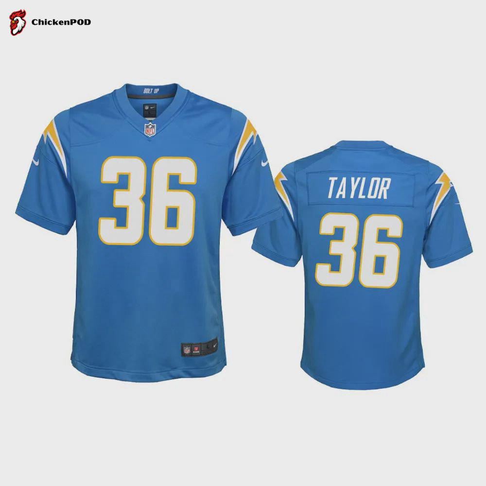 Youth Chargers Jamaree Salyer 68 Powder Blue Game Jersey