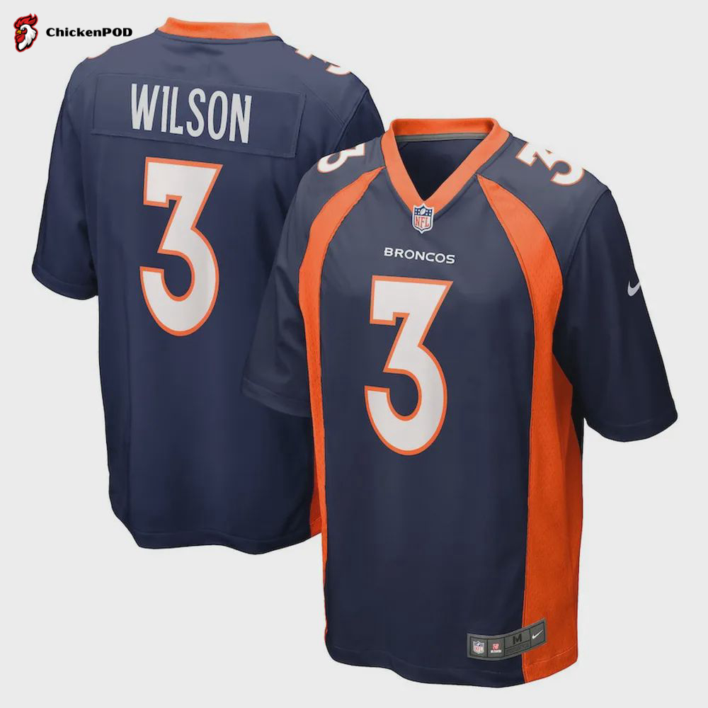 Youth Russell Wilson Denver Broncos Game Jersey – Navy Jersey