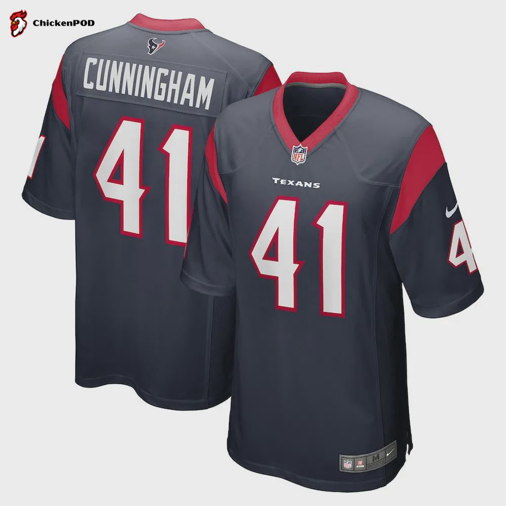 Zach Cunningham 41 Houston Texans Men’s Game Jersey – Navy