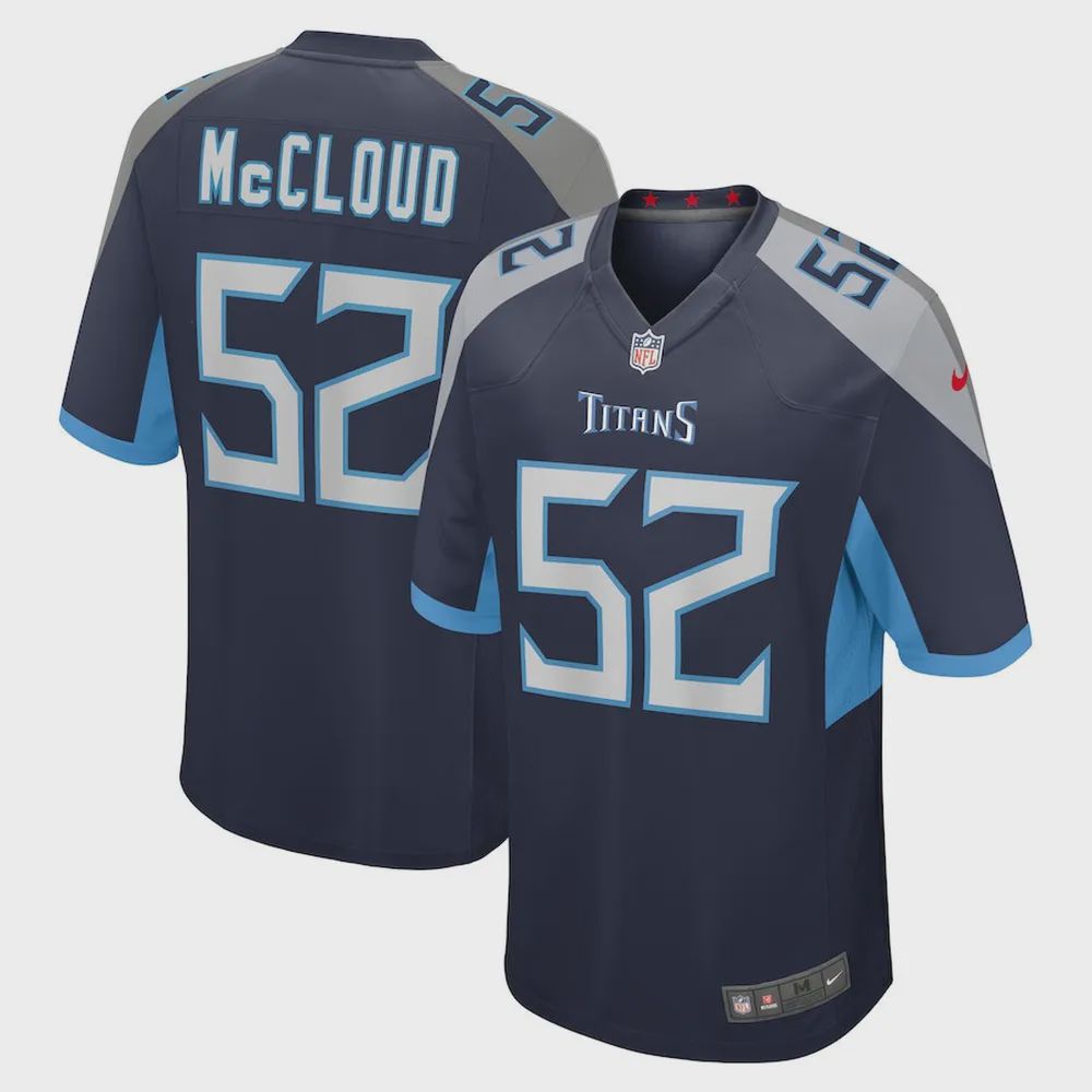 Zach McCloud 52 Tennessee Titans Home Game Player Jersey – Navy