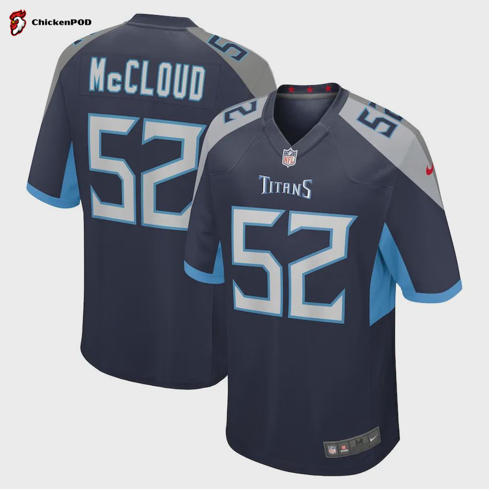 Zach McCloud 52 Tennessee Titans Home Game Player Jersey – Navy