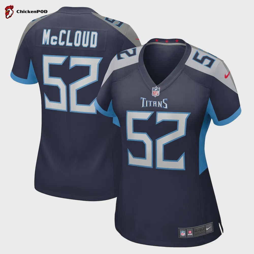 Zach McCloud 52 Tennessee Titans Women’s Home Game Player Jersey – Navy