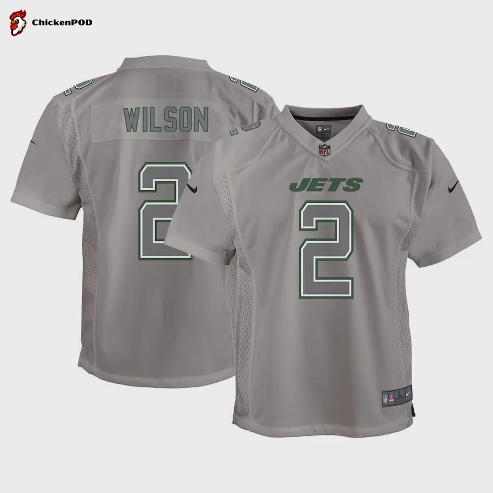 Zach Wilson New York Jets Youth Atmosphere Game Jersey – Gray