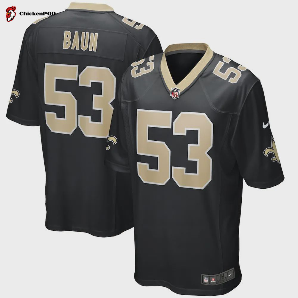 Zack Baun 53 New Orleans Saints Men’s Game Jersey – Black