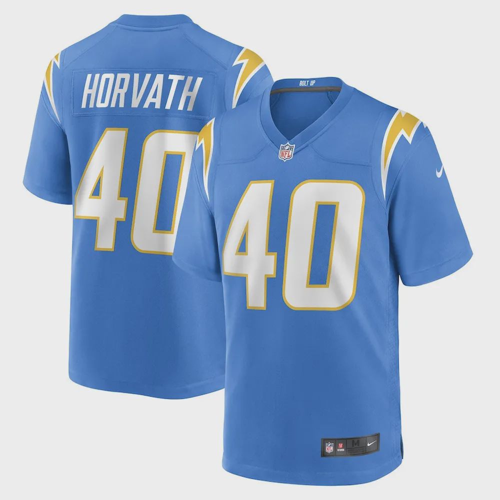 Zander Horvath Los Angeles Chargers Game Player Jersey – Powder Blue