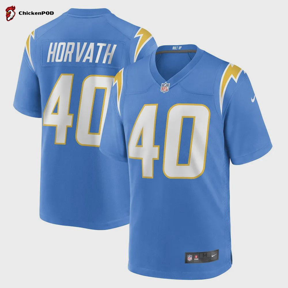 Zander Horvath Los Angeles Chargers Game Player Jersey – Powder Blue