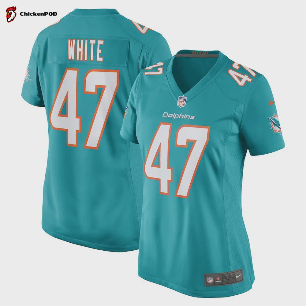 ZaQuandre White Miami Dolphins Women’s Game Player Jersey – Aqua