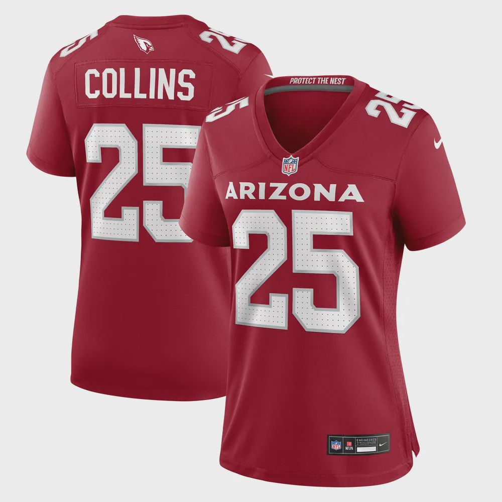 Zaven Collins 25 Arizona Cardinals Women’s Home Game Jersey – Cardinal