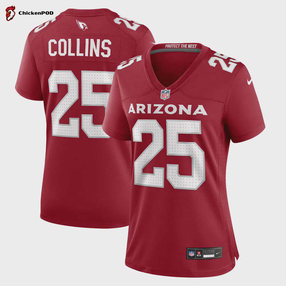 Zaven Collins 25 Arizona Cardinals Women’s Home Game Jersey – Cardinal