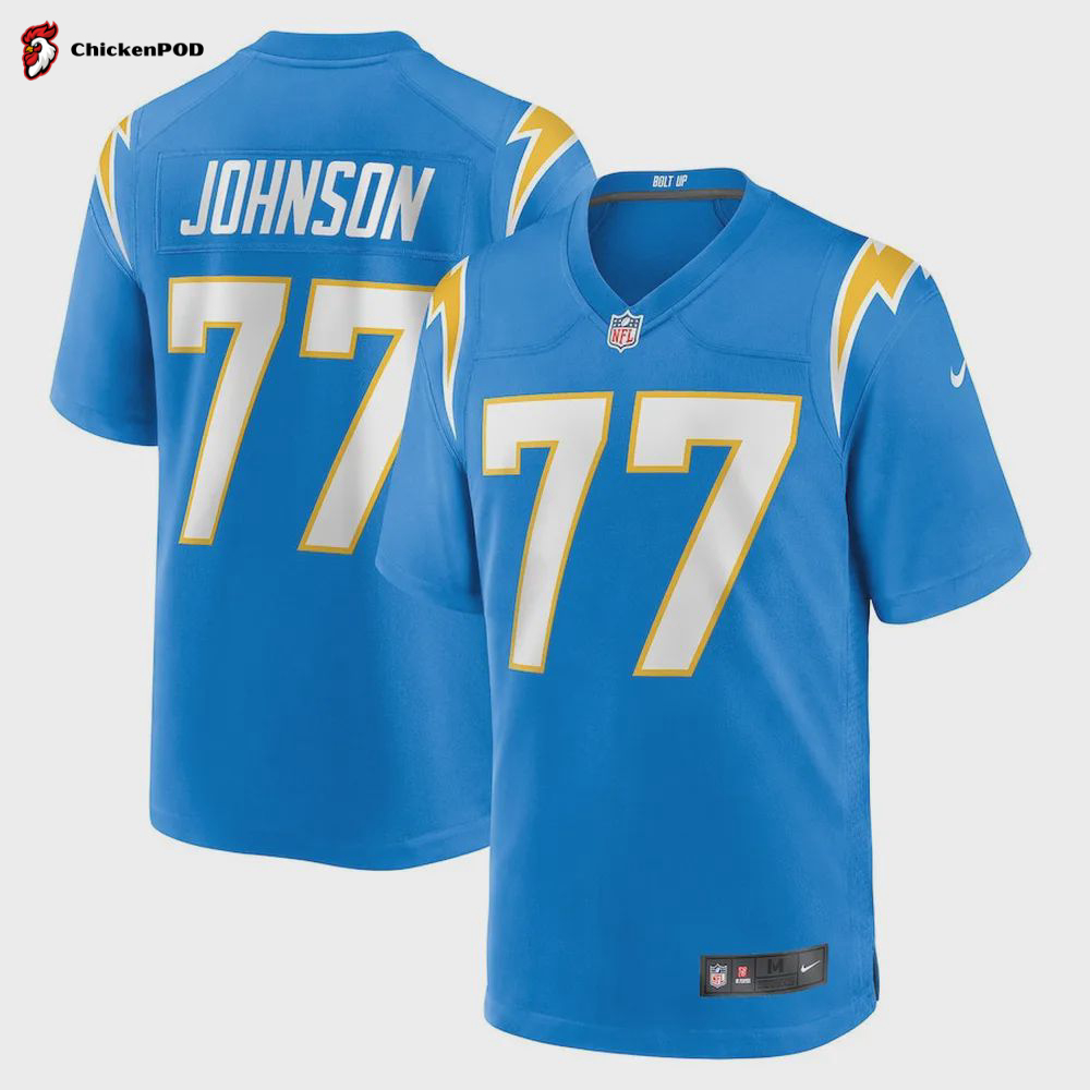 Zion Johnson 77 Los Angeles Chargers 2022 Draft First Round Pick Game Jersey In Powder Blue