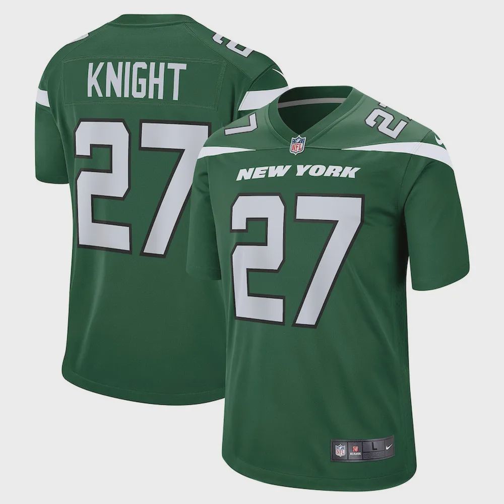 Zonovan Knight New York Jets Game Player Jersey – Gotham Green