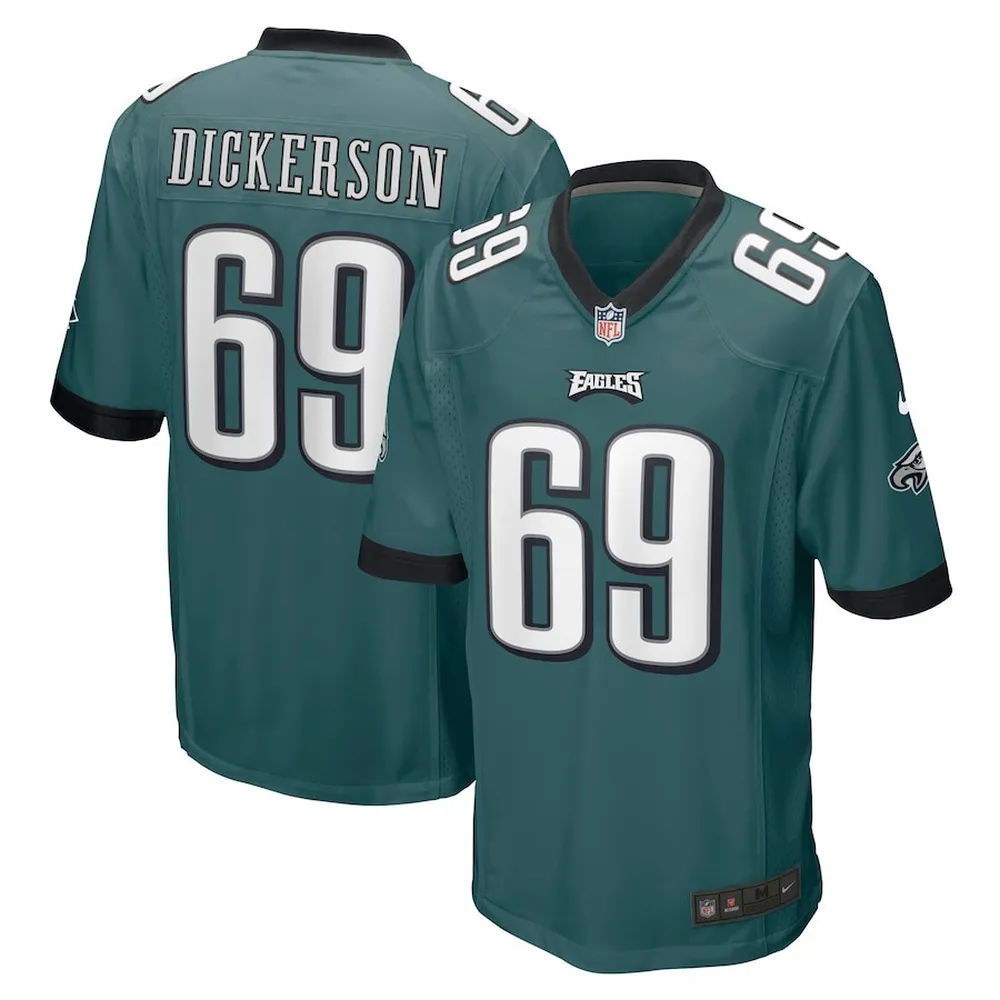 Landon Dickerson 69 Philadelphia Eagles Game Player Jersey – Midnight Green