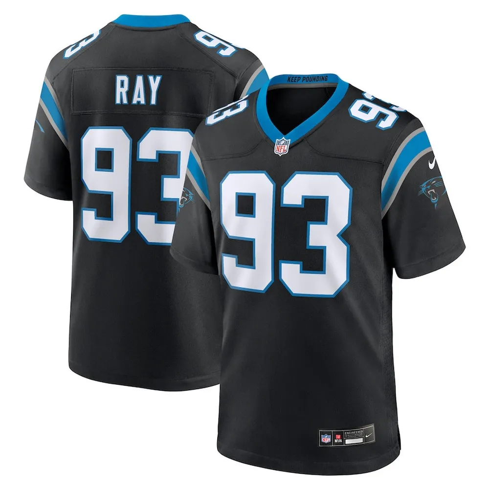 LaBryan Ray 93 Carolina Panthers Men’s Team Game Jersey – Black