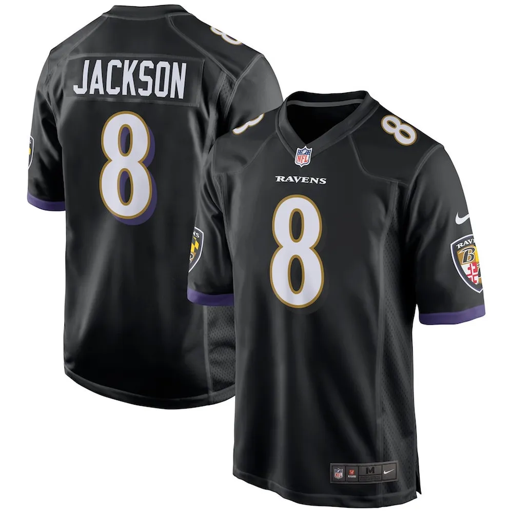 Lamar Jackson 8 Baltimore Ravens Game Jersey – Black