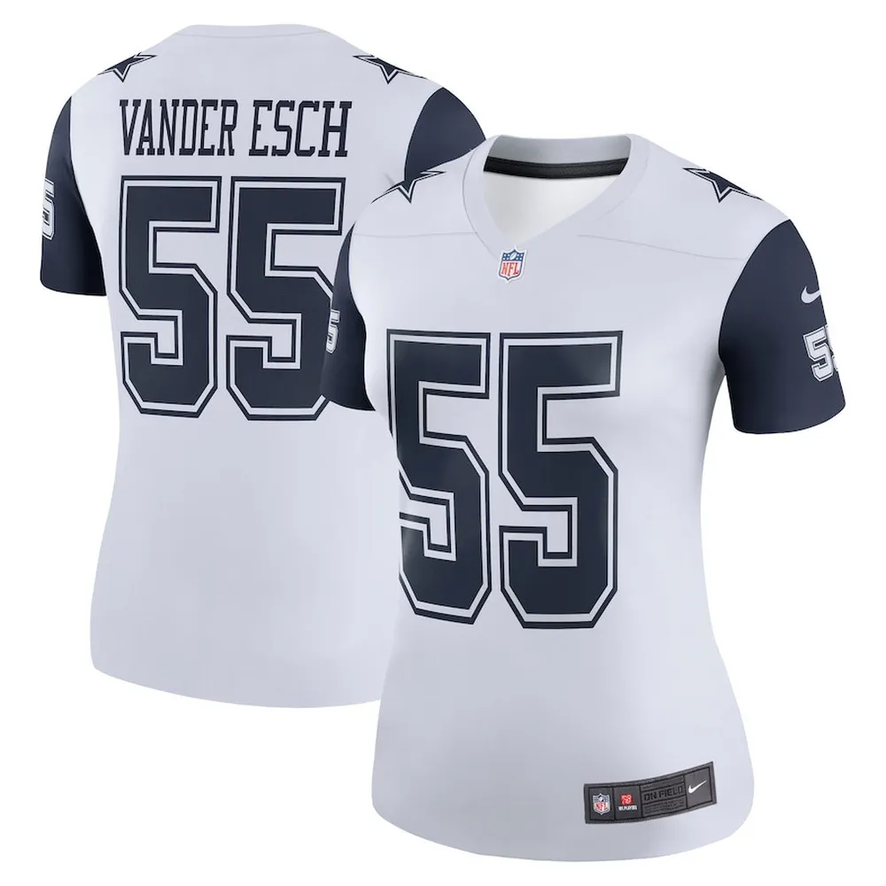 Leighton Vander Esch 55 Dallas Cowboys Women’s Color Rush Legend Player Jersey – White