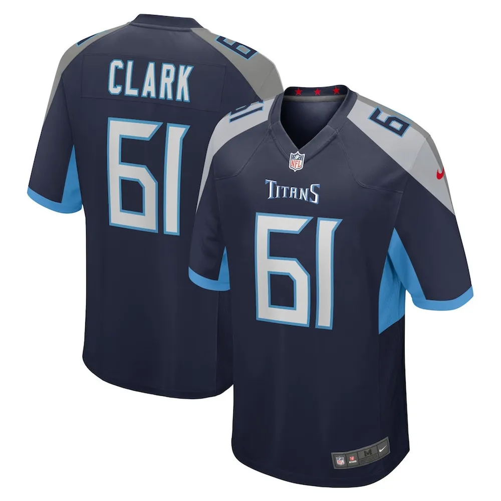 Le’Raven Clark 61 Tennessee Titans Home Game Player Jersey – Navy