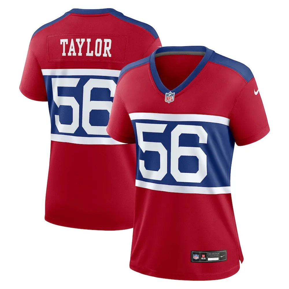 Lawrence Taylor 56 New York Giants Women’s Alternate Player Game Jersey – Century Red