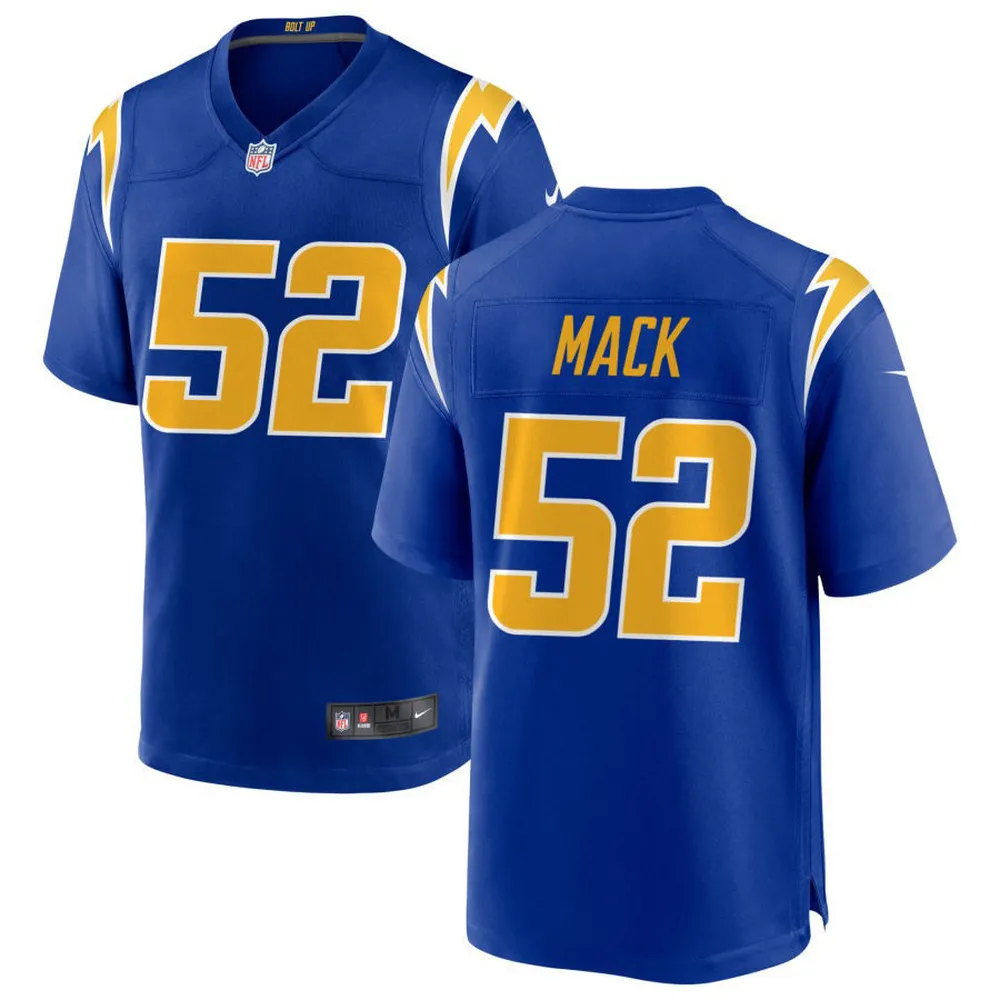 Los Angeles Chargers Khalil Mack 52 Alternate Game Jersey – Royal Jersey