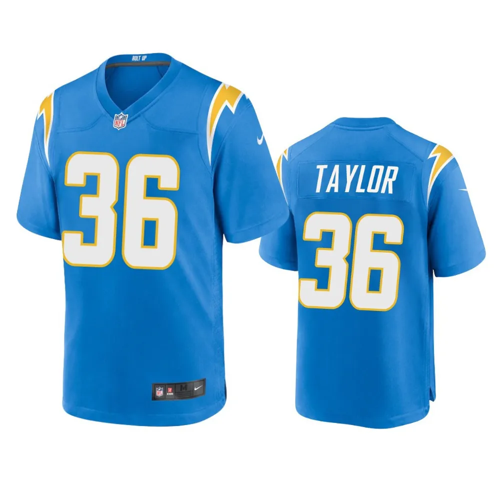 Los Angeles Chargers Ja’Sir Taylor 36 Powder Blue Game Jersey