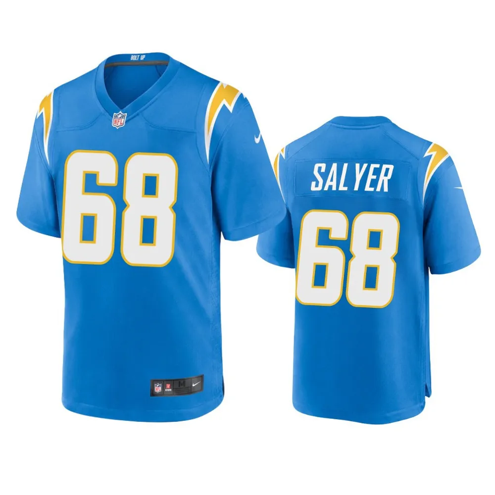 Los Angeles Chargers Jamaree Salyer 68 Powder Blue Game Jersey