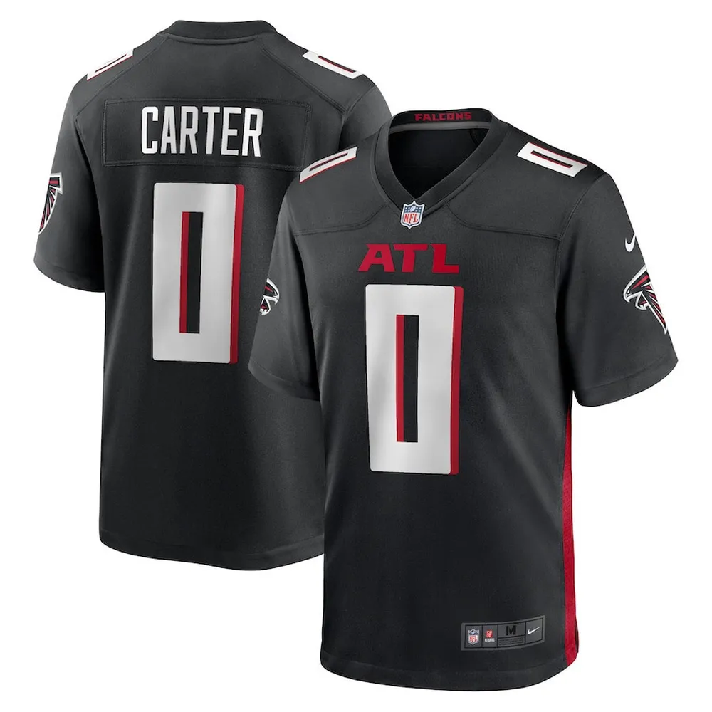 Lorenzo Carter 0 Atlanta Falcons Men’s Game Jersey – Black