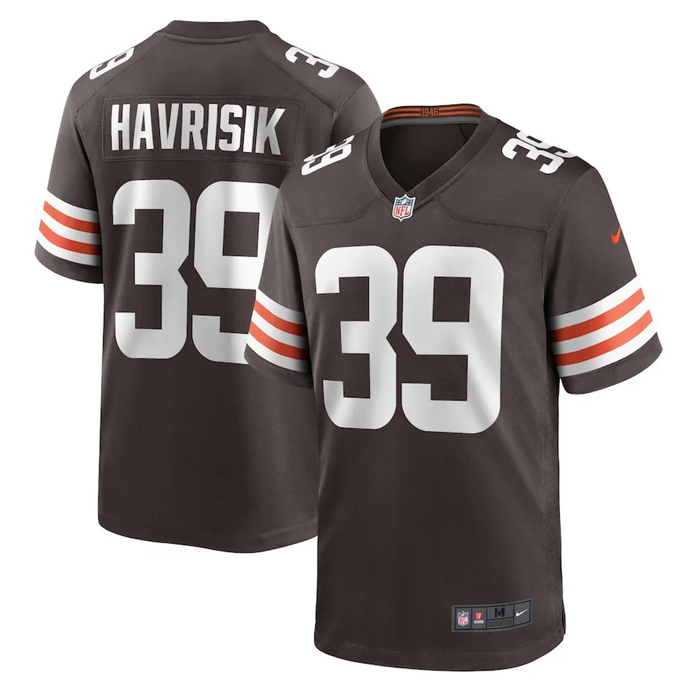 Lucas Havrisik 39 Cleveland Browns Men Team Game Jersey – Brown