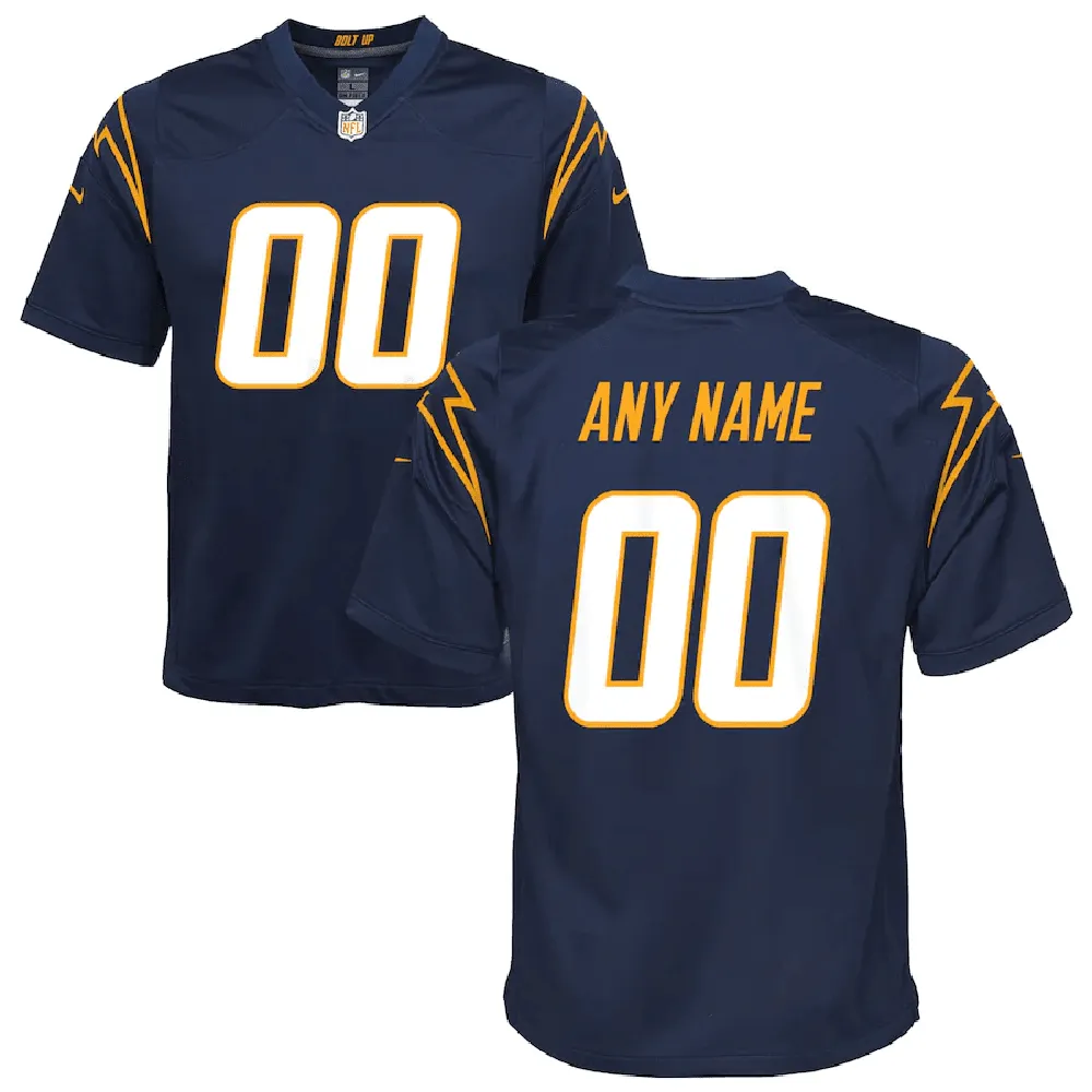 Los Angeles Chargers Youth Alternate Custom 00 Game Jersey – Navy