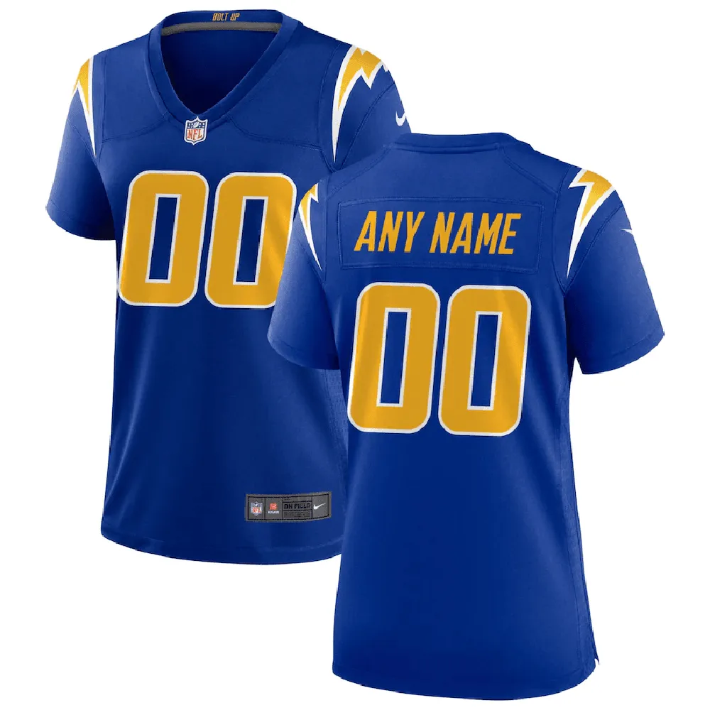 Los Angeles Chargers Women’s Alternate Custom Game Jersey – Royal