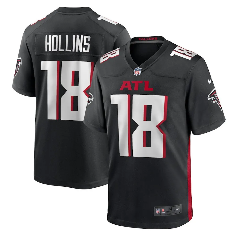 Mack Hollins 18 Atlanta Falcons Men’s Team Game Jersey – Black