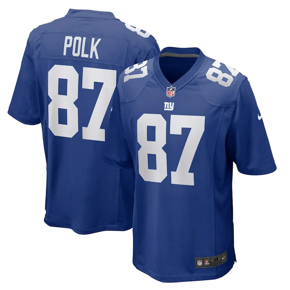 Makai Polk 87 New York Giants Home Game Player Jersey – Royal